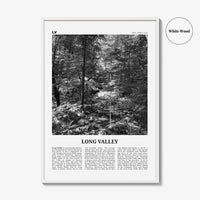 Long Valley Print Black and White, Long Valley Wall Art, Long Valley Poster, Long Valley Photo, Long Valley Wall Décor, Long Valley Map