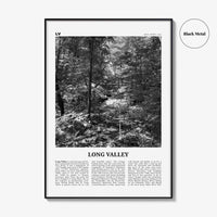 Long Valley Print Black and White, Long Valley Wall Art, Long Valley Poster, Long Valley Photo, Long Valley Wall Décor, Long Valley Map