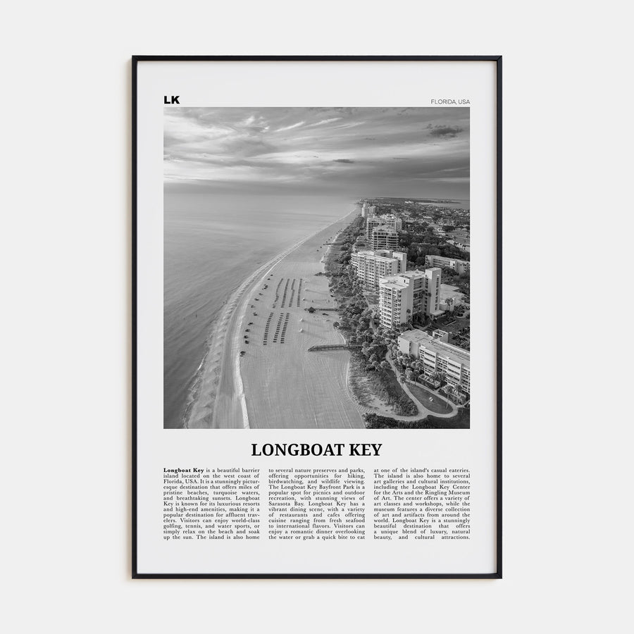 Longboat Key Travel B&W Poster