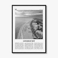 Longboat Key Print Black and White, Longboat Key Wall Art, Longboat Key Poster, Longboat Key Photo, Longboat Key Wall Décor, Longboat Map