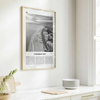 Longboat Key Print Black and White, Longboat Key Wall Art, Longboat Key Poster, Longboat Key Photo, Longboat Key Wall Décor, Longboat Map