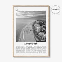 Longboat Key Print Black and White, Longboat Key Wall Art, Longboat Key Poster, Longboat Key Photo, Longboat Key Wall Décor, Longboat Map