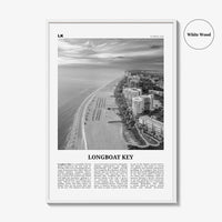 Longboat Key Print Black and White, Longboat Key Wall Art, Longboat Key Poster, Longboat Key Photo, Longboat Key Wall Décor, Longboat Map