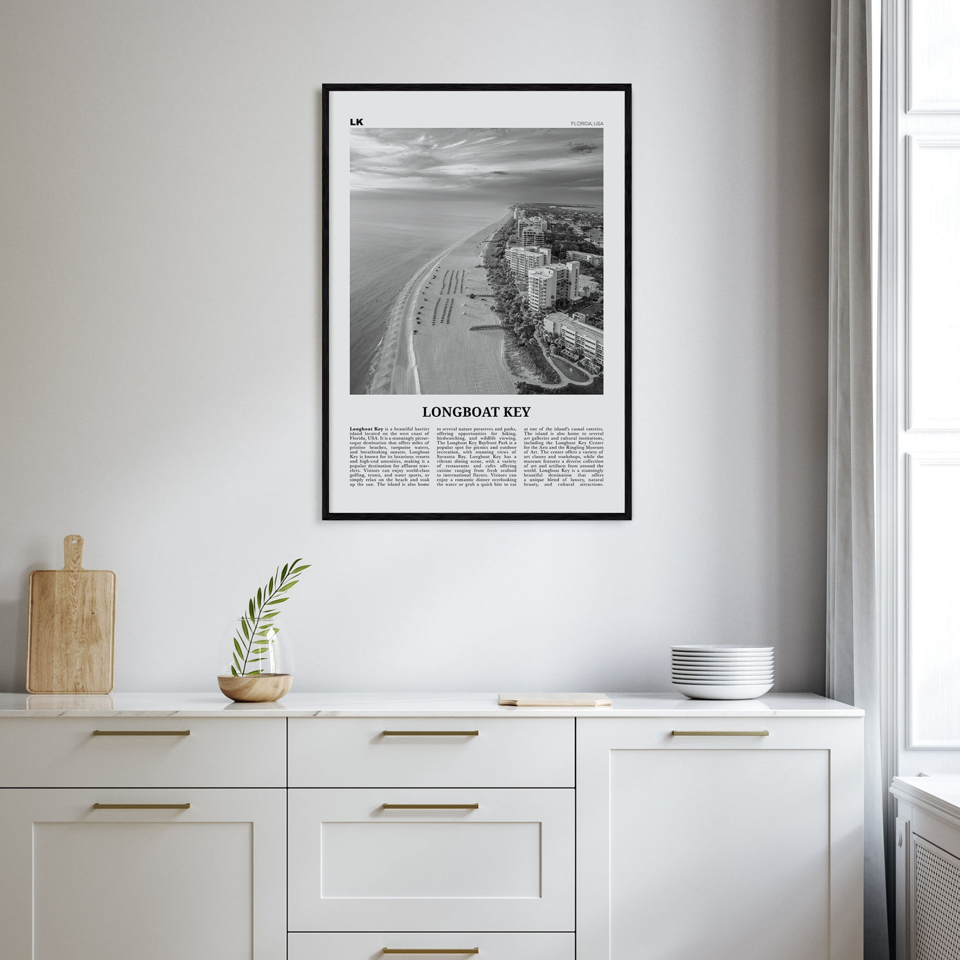 Longboat Key Travel B&W Poster