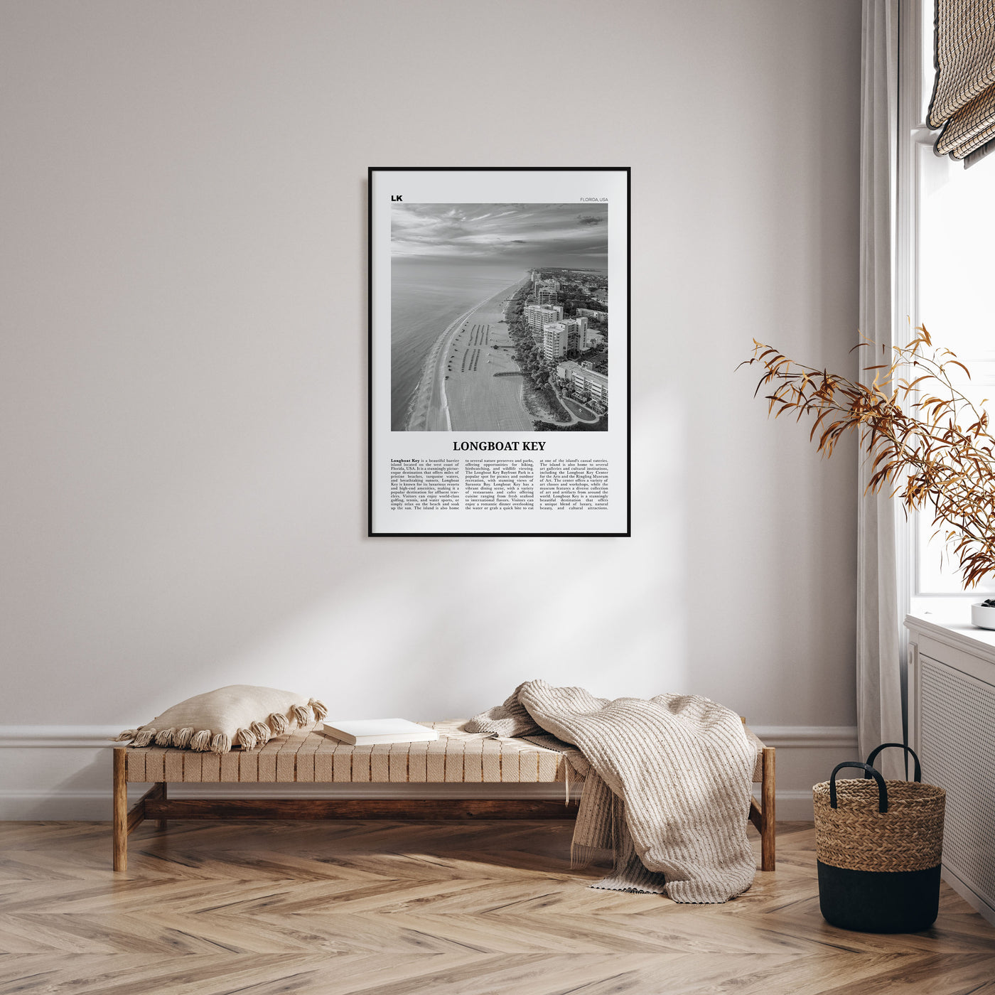 Longboat Key Travel B&W Poster