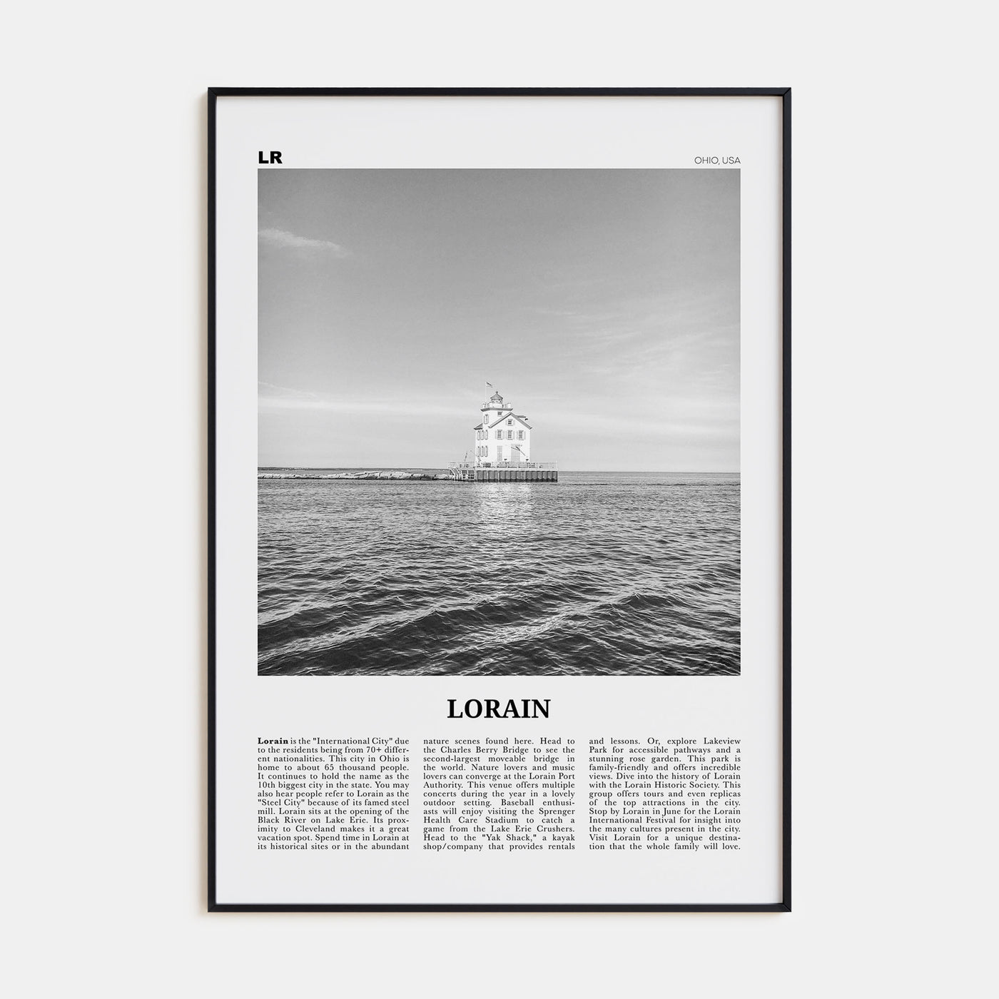 Lorain Travel B&W Poster