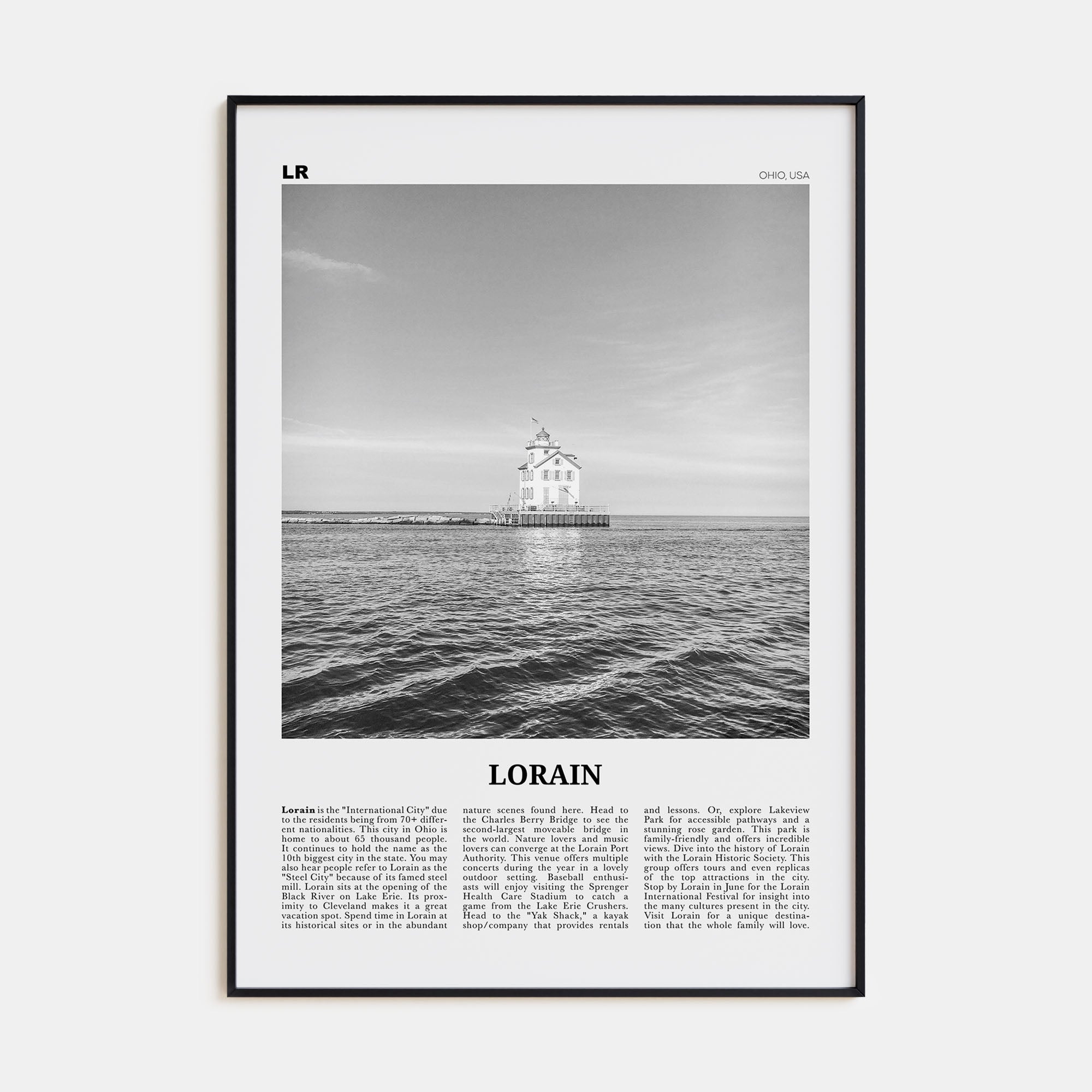 Lorain Travel B&W Poster