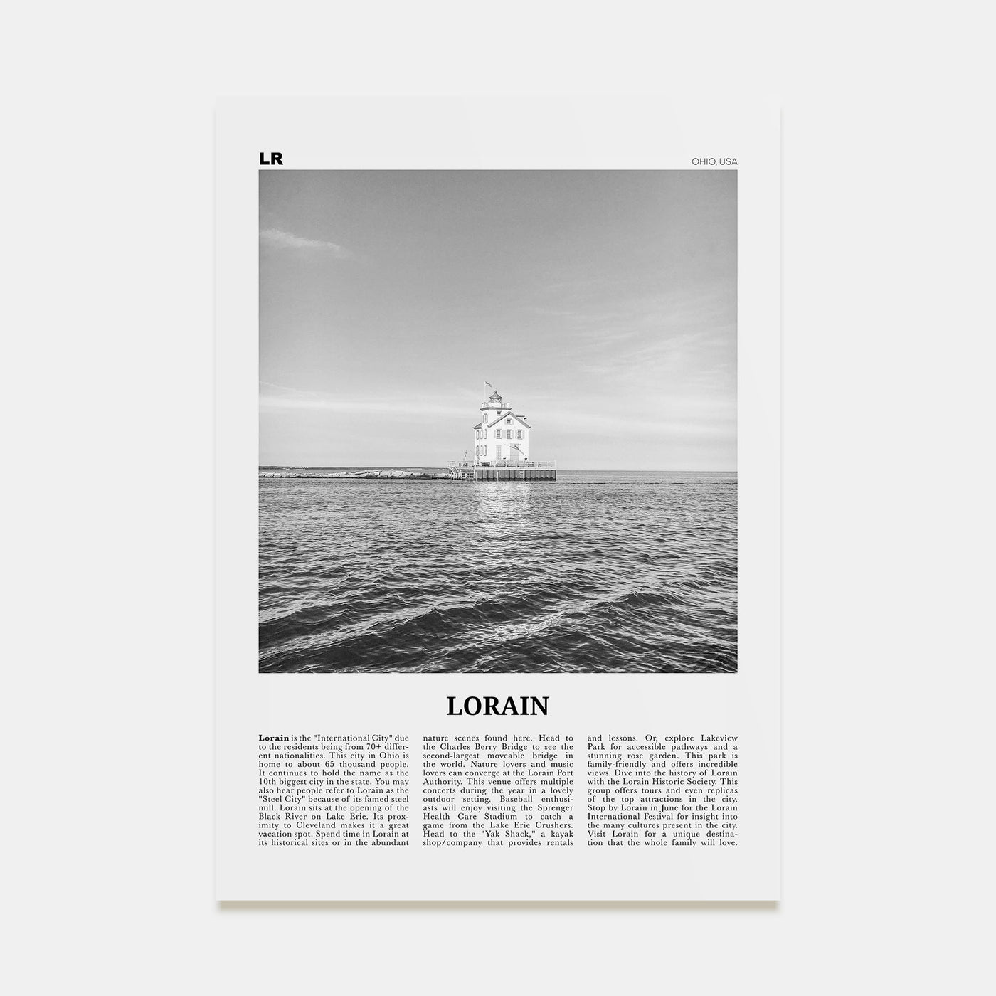 Lorain Travel B&W Poster