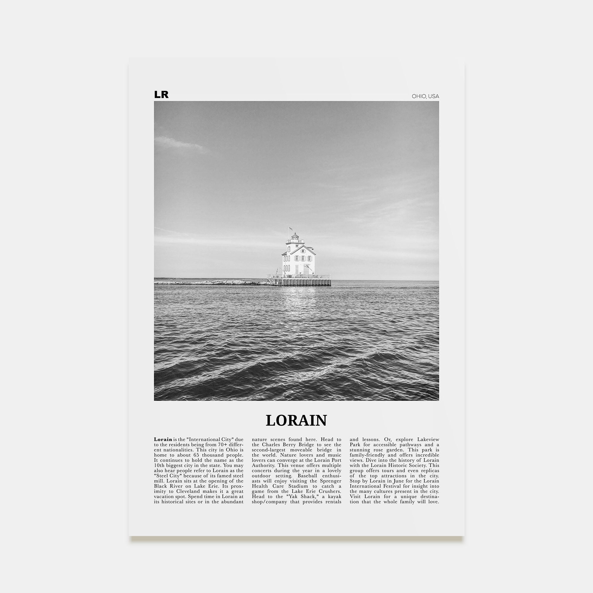 Lorain Travel B&W Poster