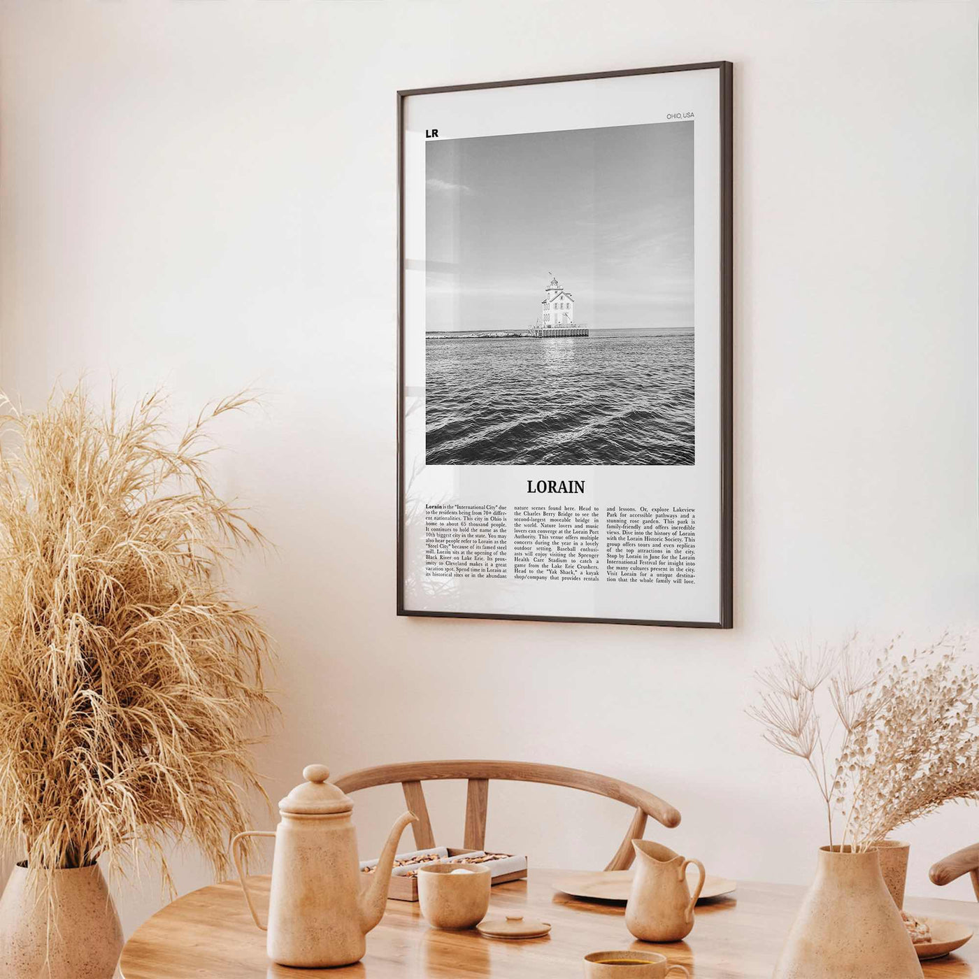 Lorain Print Black and White, Lorain Wall Art, Lorain Poster, Lorain Photo, Lorain Wall Décor, Lorain Map, Ohio, USA