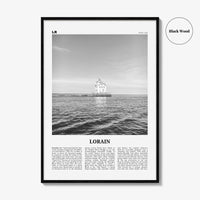 Lorain Print Black and White, Lorain Wall Art, Lorain Poster, Lorain Photo, Lorain Wall Décor, Lorain Map, Ohio, USA