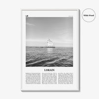 Lorain Print Black and White, Lorain Wall Art, Lorain Poster, Lorain Photo, Lorain Wall Décor, Lorain Map, Ohio, USA