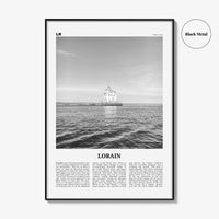 Lorain Print Black and White, Lorain Wall Art, Lorain Poster, Lorain Photo, Lorain Wall Décor, Lorain Map, Ohio, USA