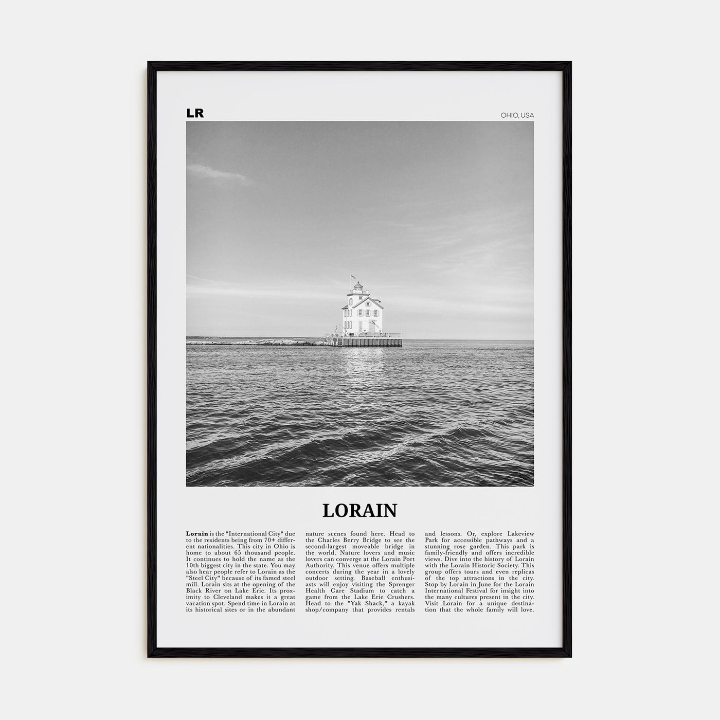 Lorain Travel B&W Poster