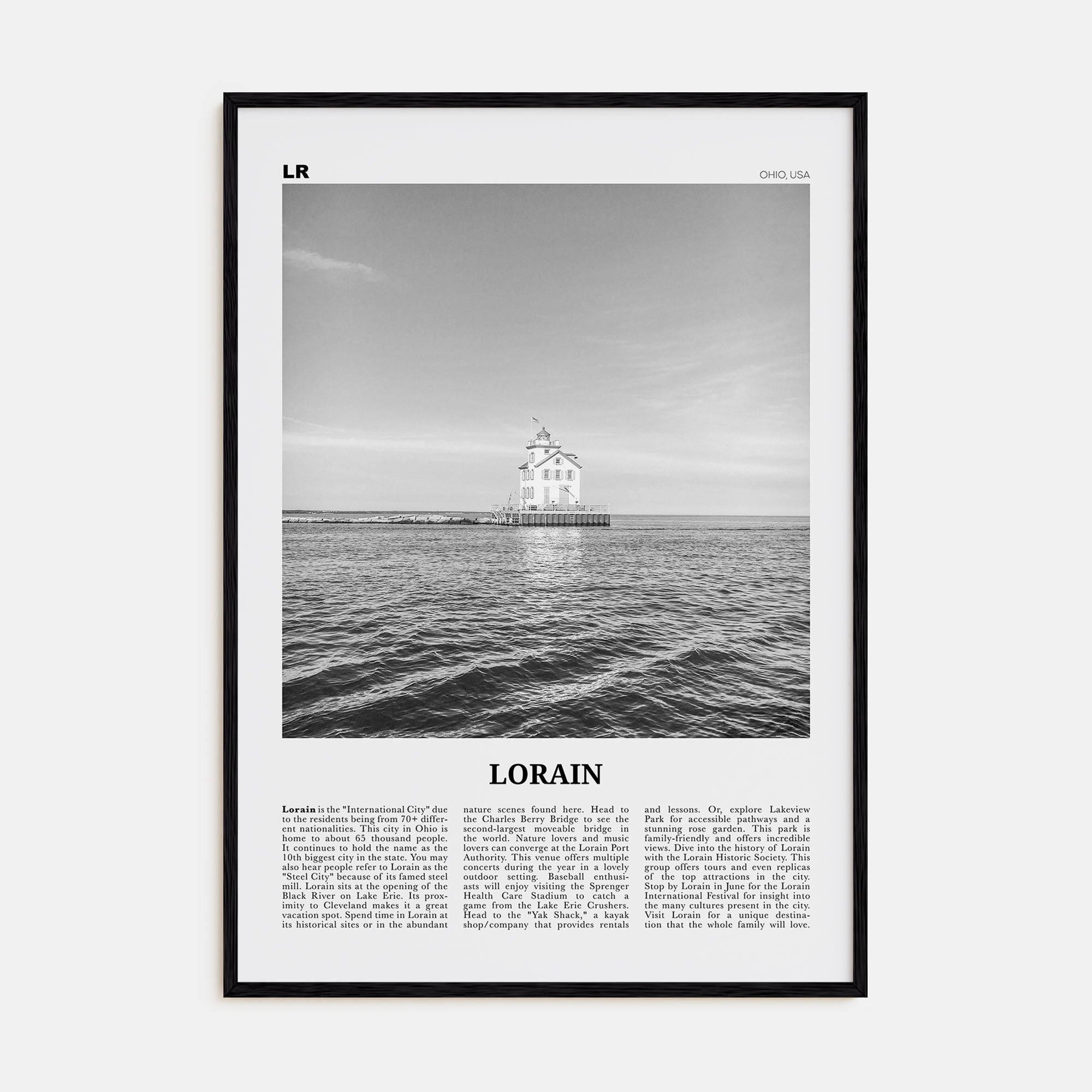 Lorain Travel B&W Poster