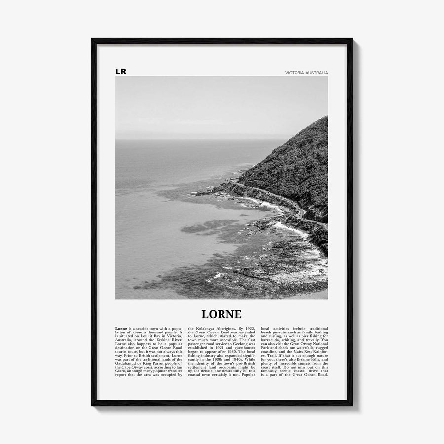 Lorne Print Black and White, Lorne Wall Art, Lorne Poster, Lorne Photo, Lorne Wall Décor, Victoria, Australia
