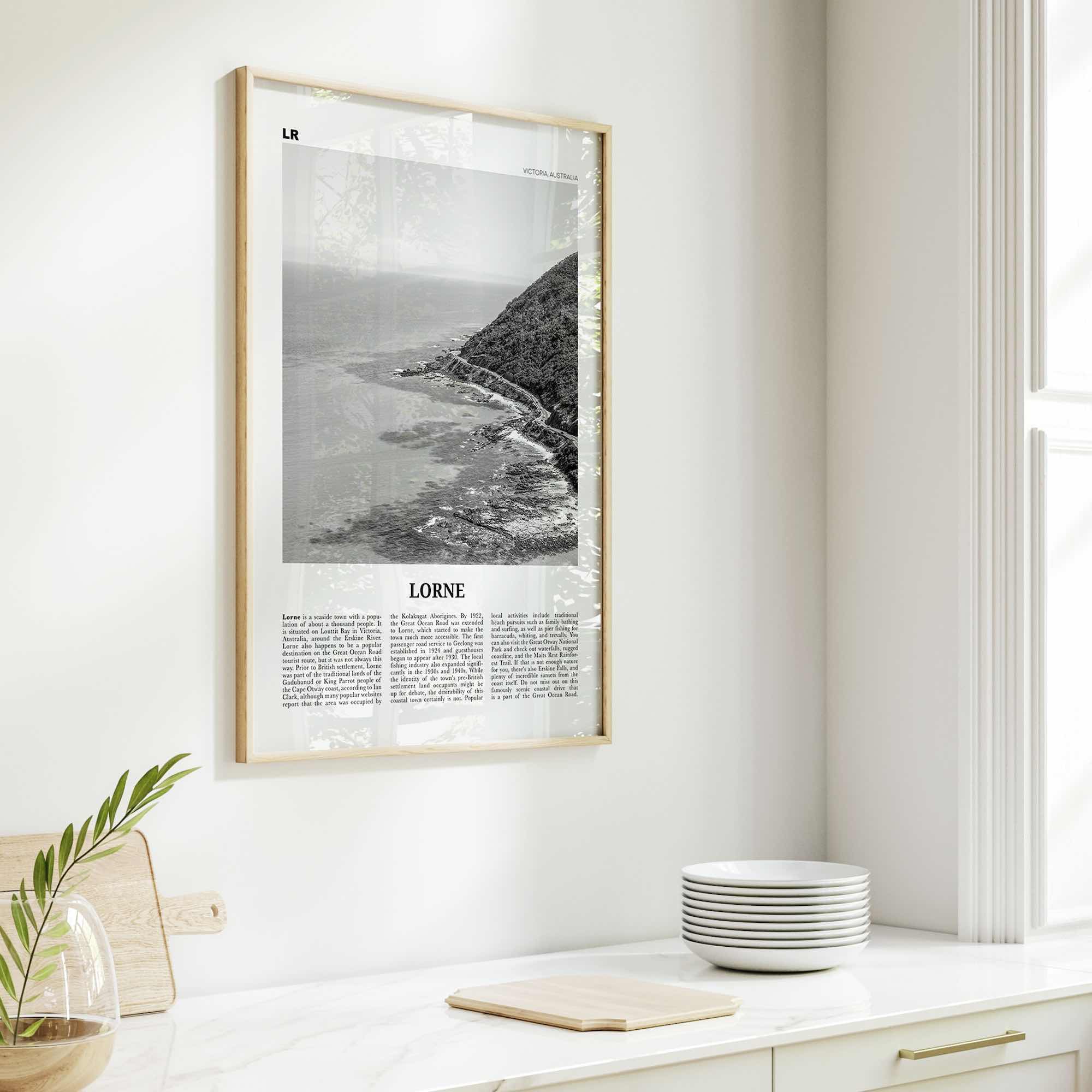 Lorne Print Black and White, Lorne Wall Art, Lorne Poster, Lorne Photo, Lorne Wall Décor, Victoria, Australia
