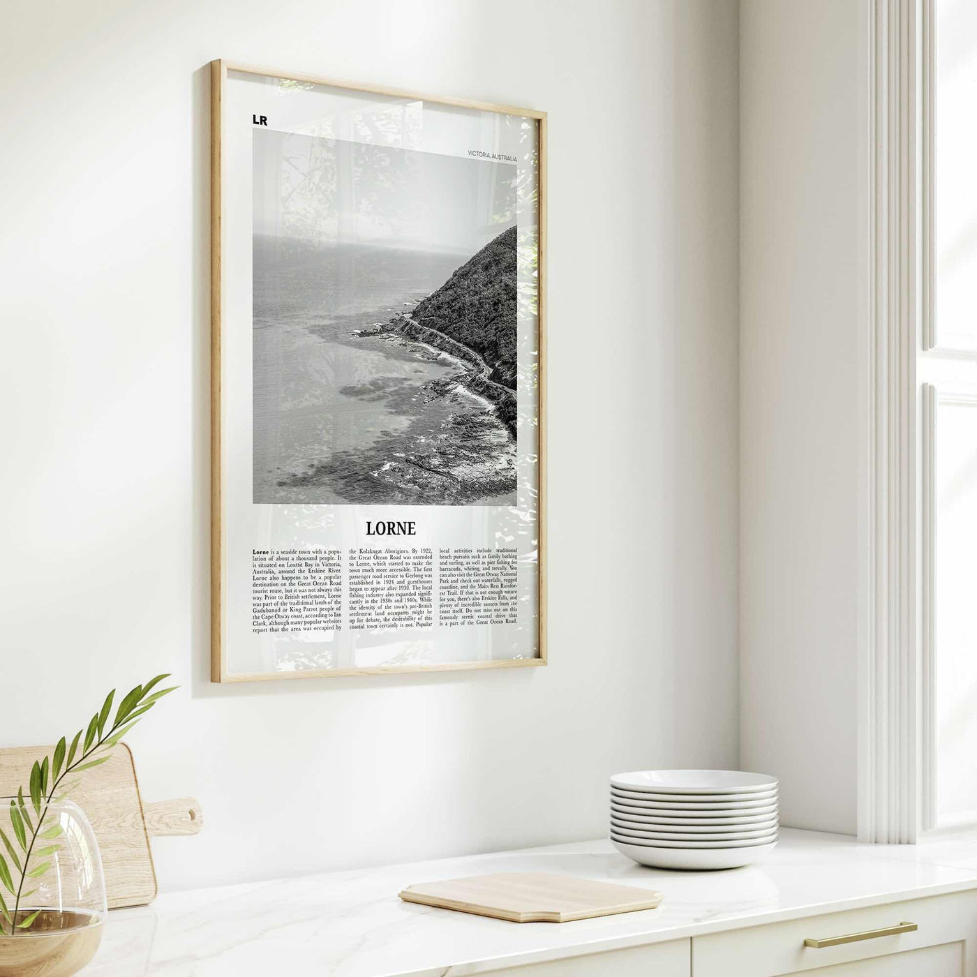 Lorne Print Black and White, Lorne Wall Art, Lorne Poster, Lorne Photo, Lorne Wall Décor, Victoria, Australia