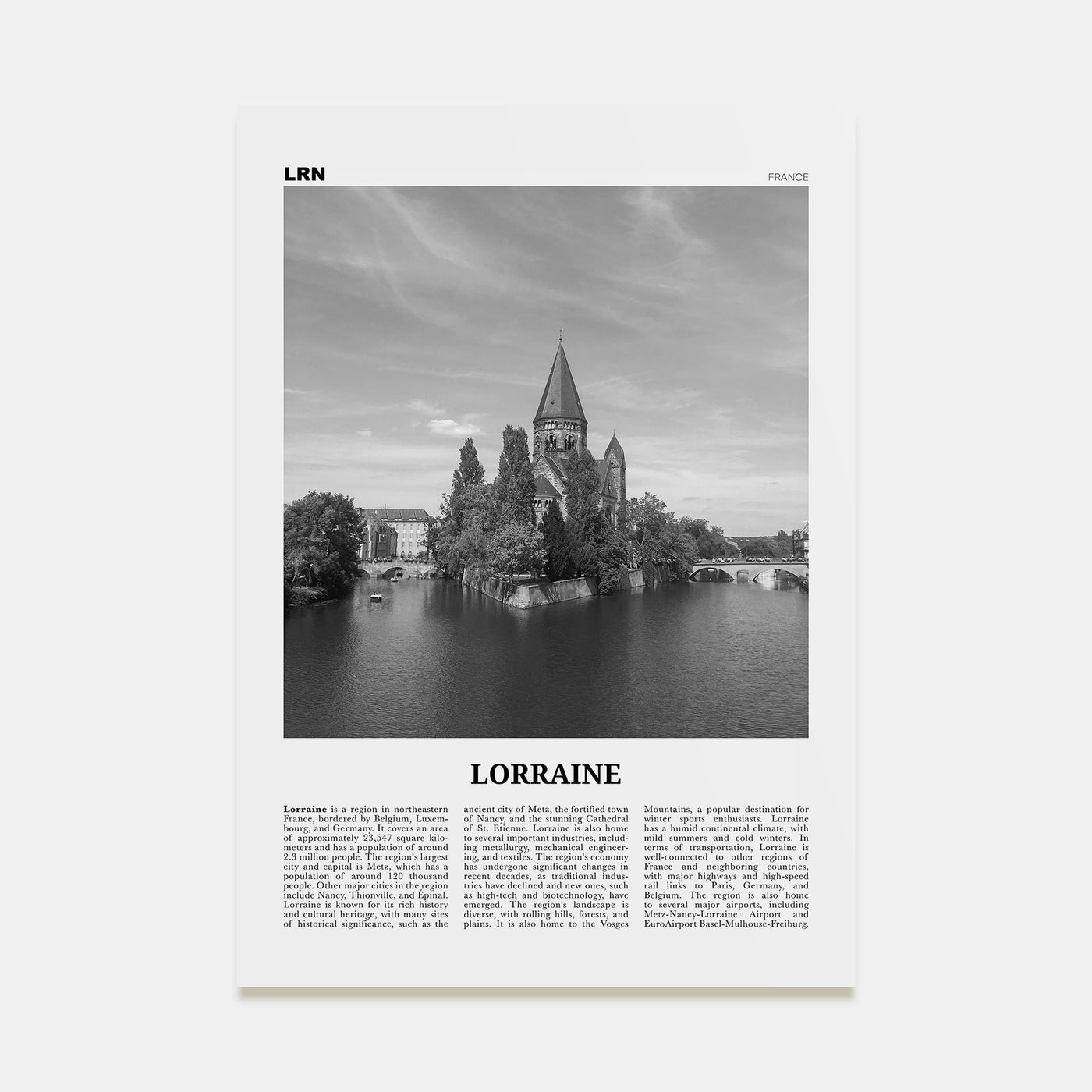 Lorraine Travel B&W Poster