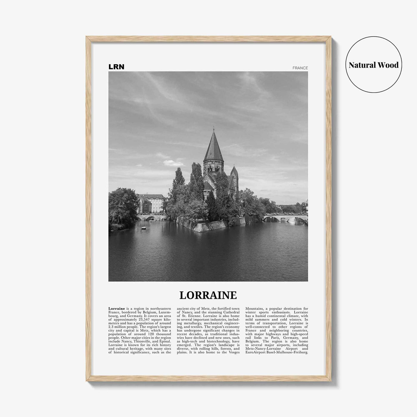 Lorraine Print Black and White, Lorraine Wall Art, Lorraine Poster, Lorraine Photo, Lorraine Wall Décor, Lorraine Map, France