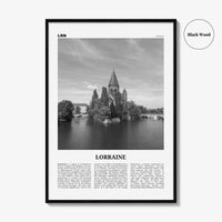 Lorraine Print Black and White, Lorraine Wall Art, Lorraine Poster, Lorraine Photo, Lorraine Wall Décor, Lorraine Map, France