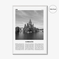 Lorraine Print Black and White, Lorraine Wall Art, Lorraine Poster, Lorraine Photo, Lorraine Wall Décor, Lorraine Map, France