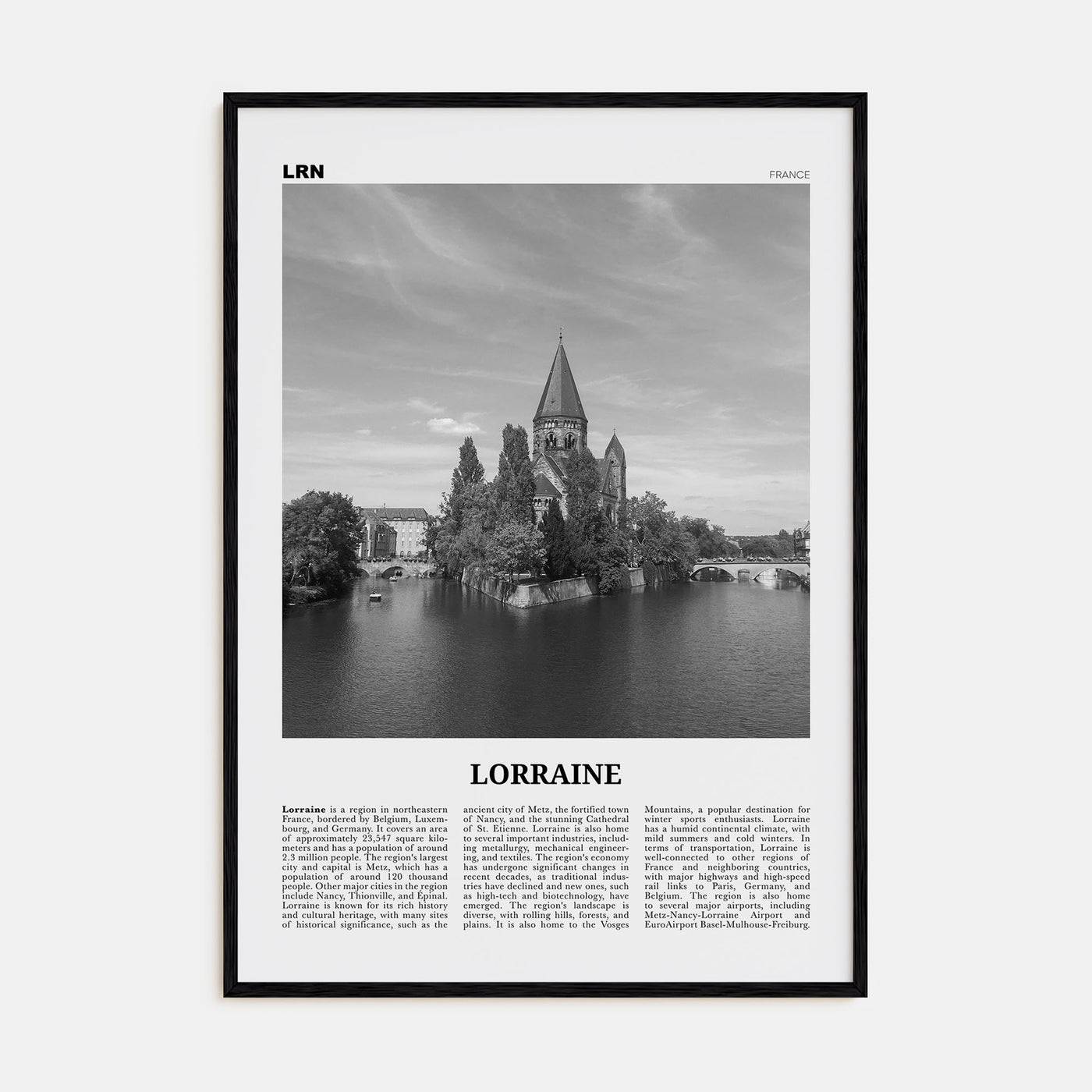 Lorraine Travel B&W Poster