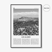 Los Alamos Print Black and White, Los Alamos Wall Art, Los Alamos Poster, Los Alamos Photo, Los Alamos Décor, Los Alamos Map, New Mexico USA