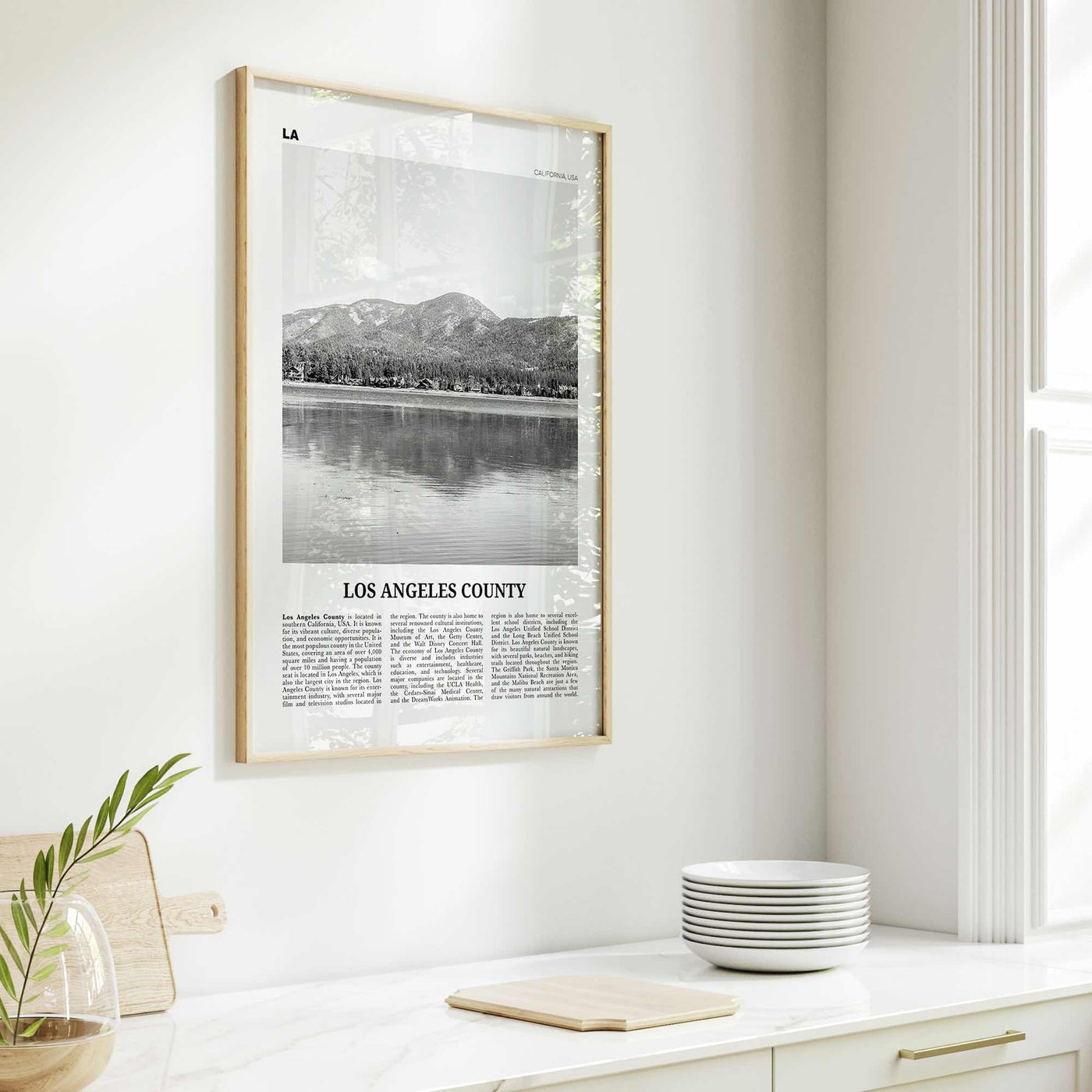 Los Angeles County Print Black and White, Los Angeles County Wall Art, Los Angeles Poster, Photo, Los Angeles Wall Décor, Los Angeles Map