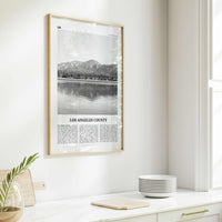 Los Angeles County Print Black and White, Los Angeles County Wall Art, Los Angeles Poster, Photo, Los Angeles Wall Décor, Los Angeles Map