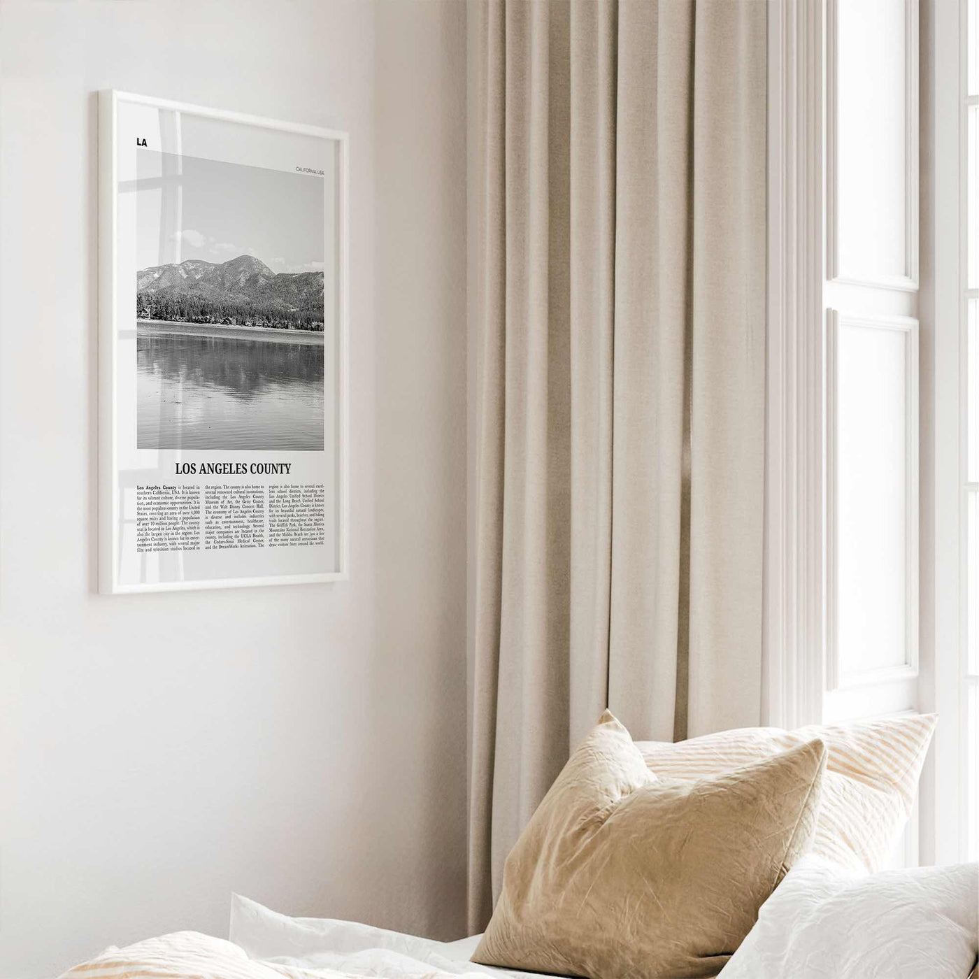 Los Angeles County Print Black and White, Los Angeles County Wall Art, Los Angeles Poster, Photo, Los Angeles Wall Décor, Los Angeles Map