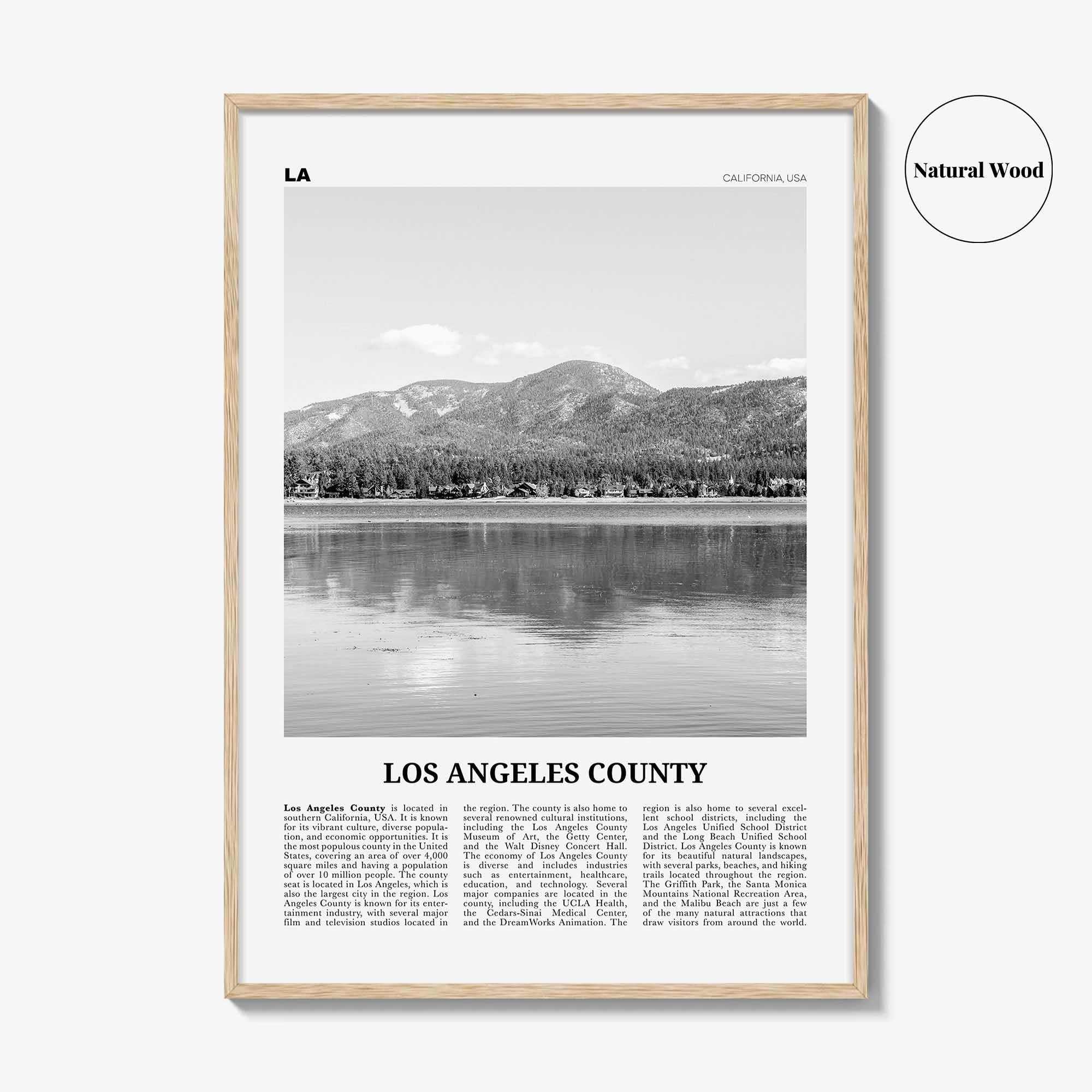 Los Angeles County Print Black and White, Los Angeles County Wall Art, Los Angeles Poster, Photo, Los Angeles Wall Décor, Los Angeles Map