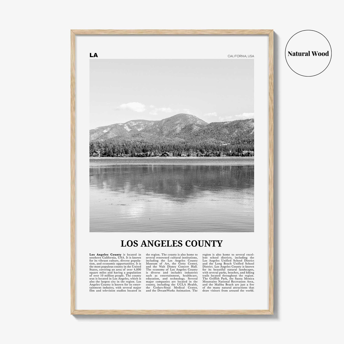 Los Angeles County Print Black and White, Los Angeles County Wall Art, Los Angeles Poster, Photo, Los Angeles Wall Décor, Los Angeles Map