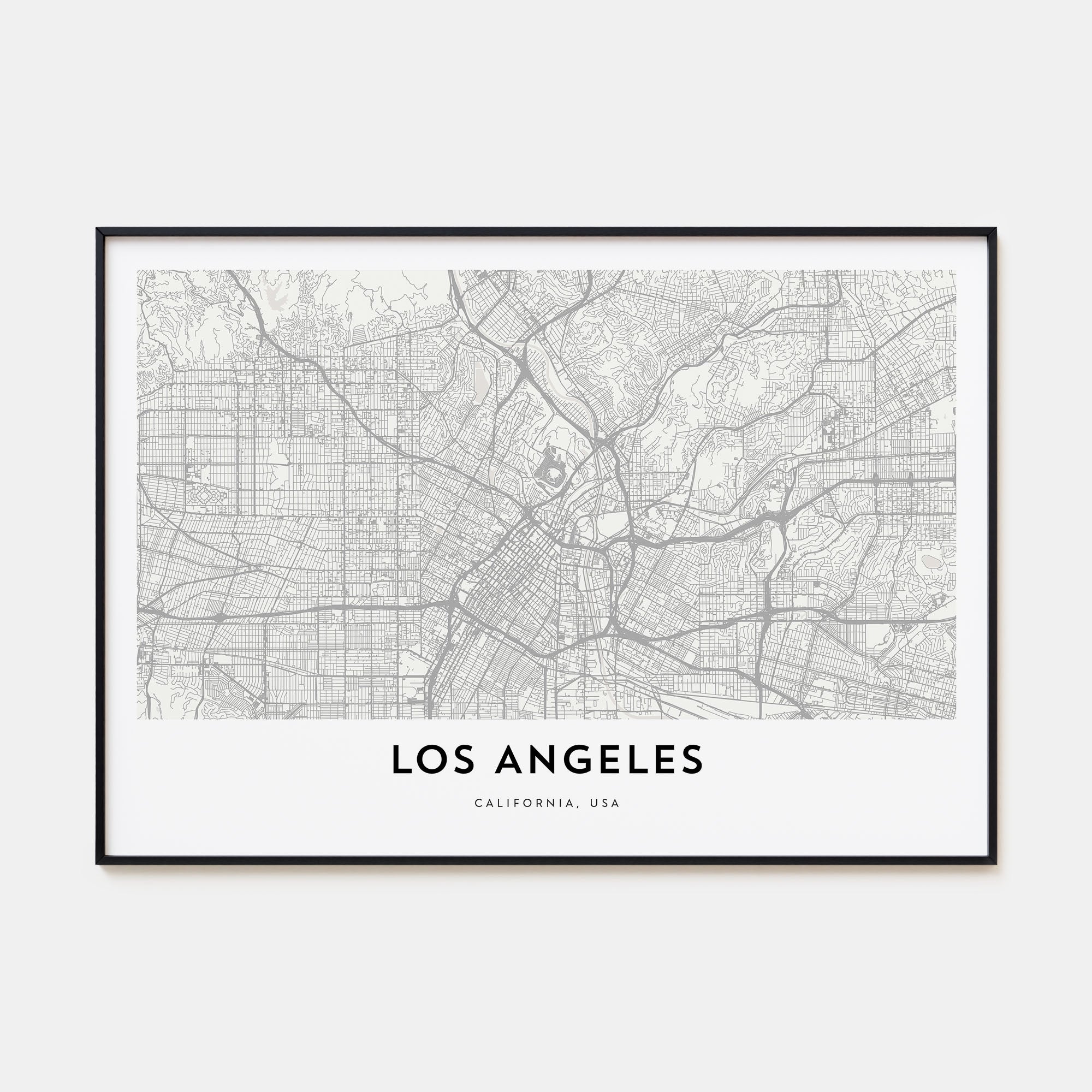 Los Angeles Map Landscape Poster