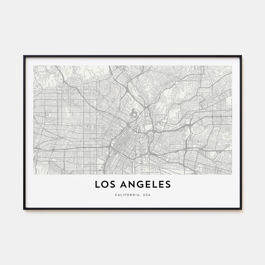Los Angeles Map Landscape Poster