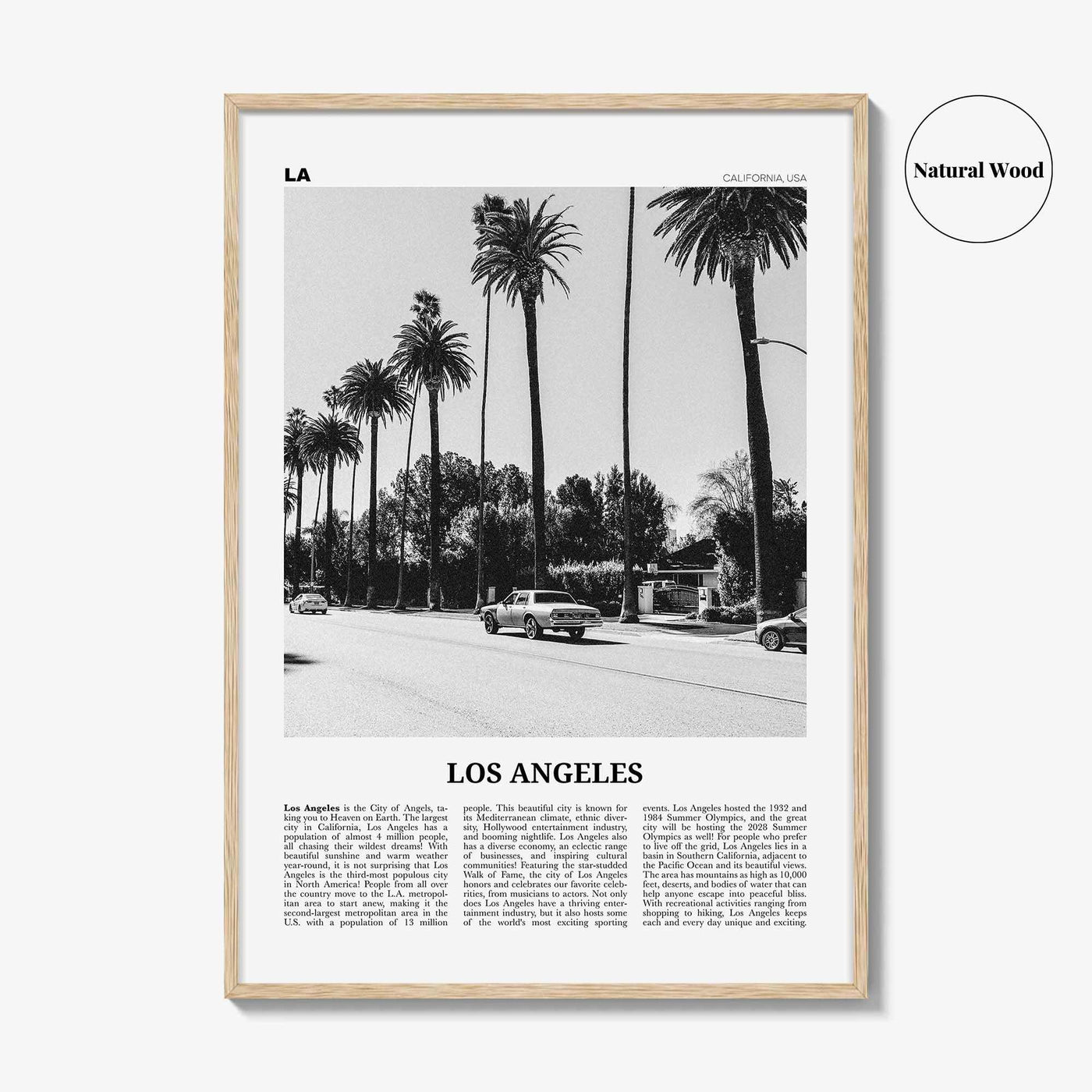 Los Angeles Print Black and White No 2, Los Angeles Wall Art, Los Angeles Poster, Los Angeles, LA, California, USA, United States