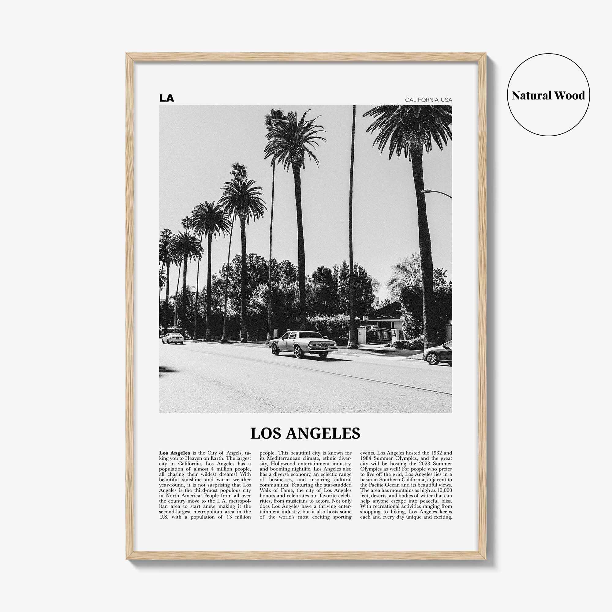 Los Angeles Print Black and White No 2, Los Angeles Wall Art, Los Angeles Poster, Los Angeles, LA, California, USA, United States