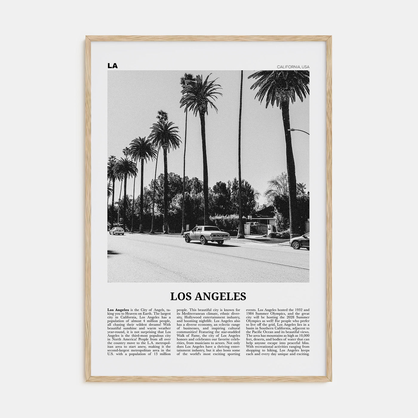 Los Angeles Travel B&W No 2 Poster