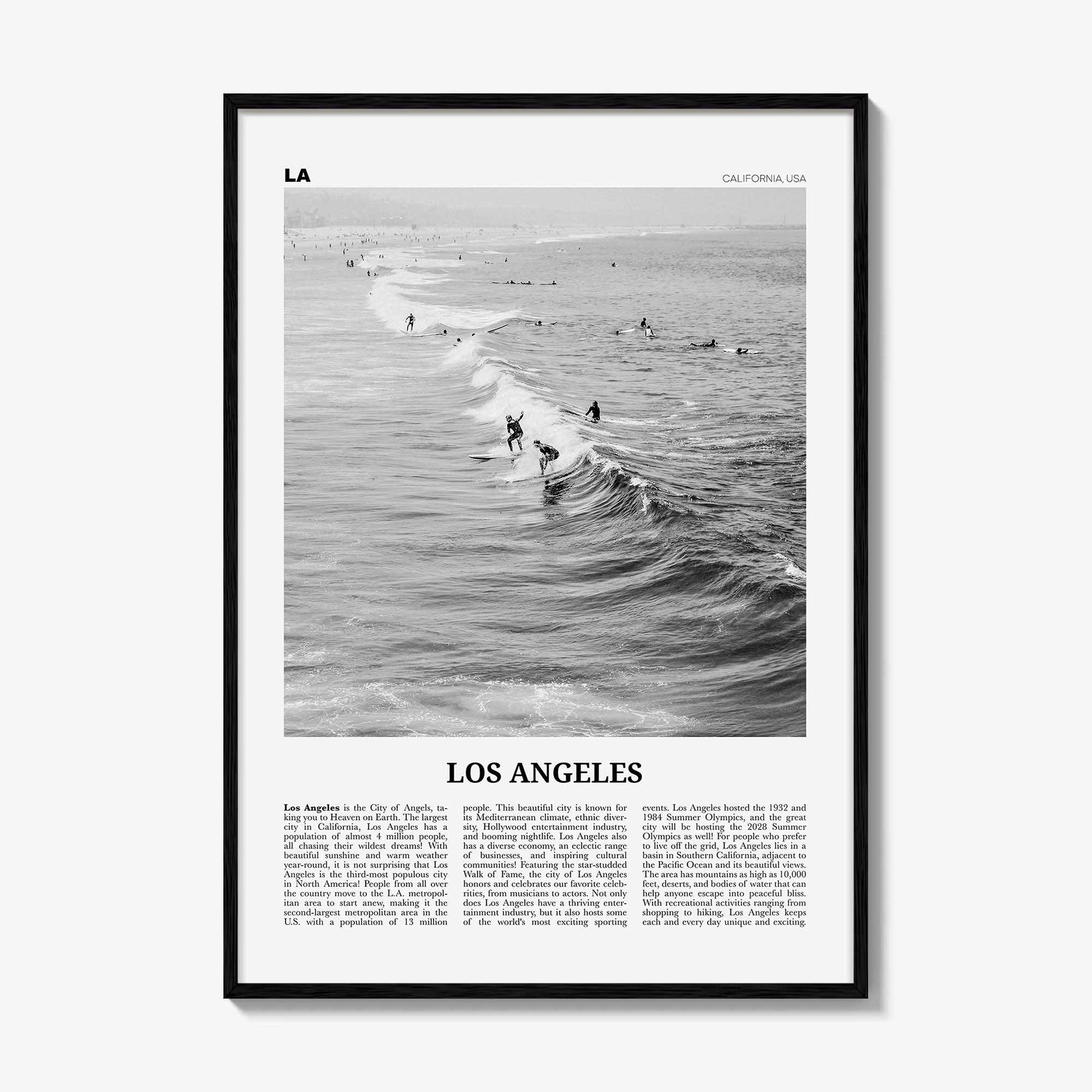 Los Angeles Print Black and White No 3, Los Angeles Wall Art, Los Angeles Poster, Los Angeles, LA, California, USA, United States