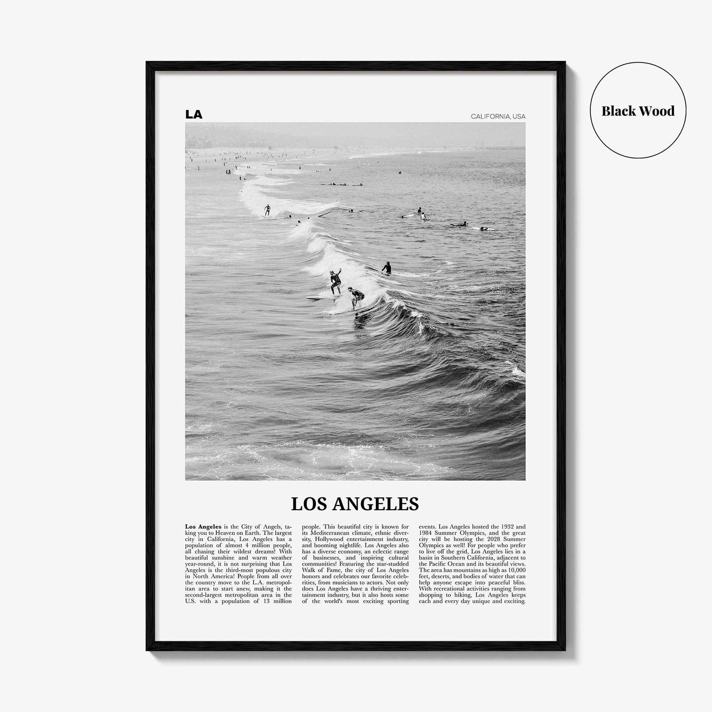 Los Angeles Print Black and White No 3, Los Angeles Wall Art, Los Angeles Poster, Los Angeles, LA, California, USA, United States
