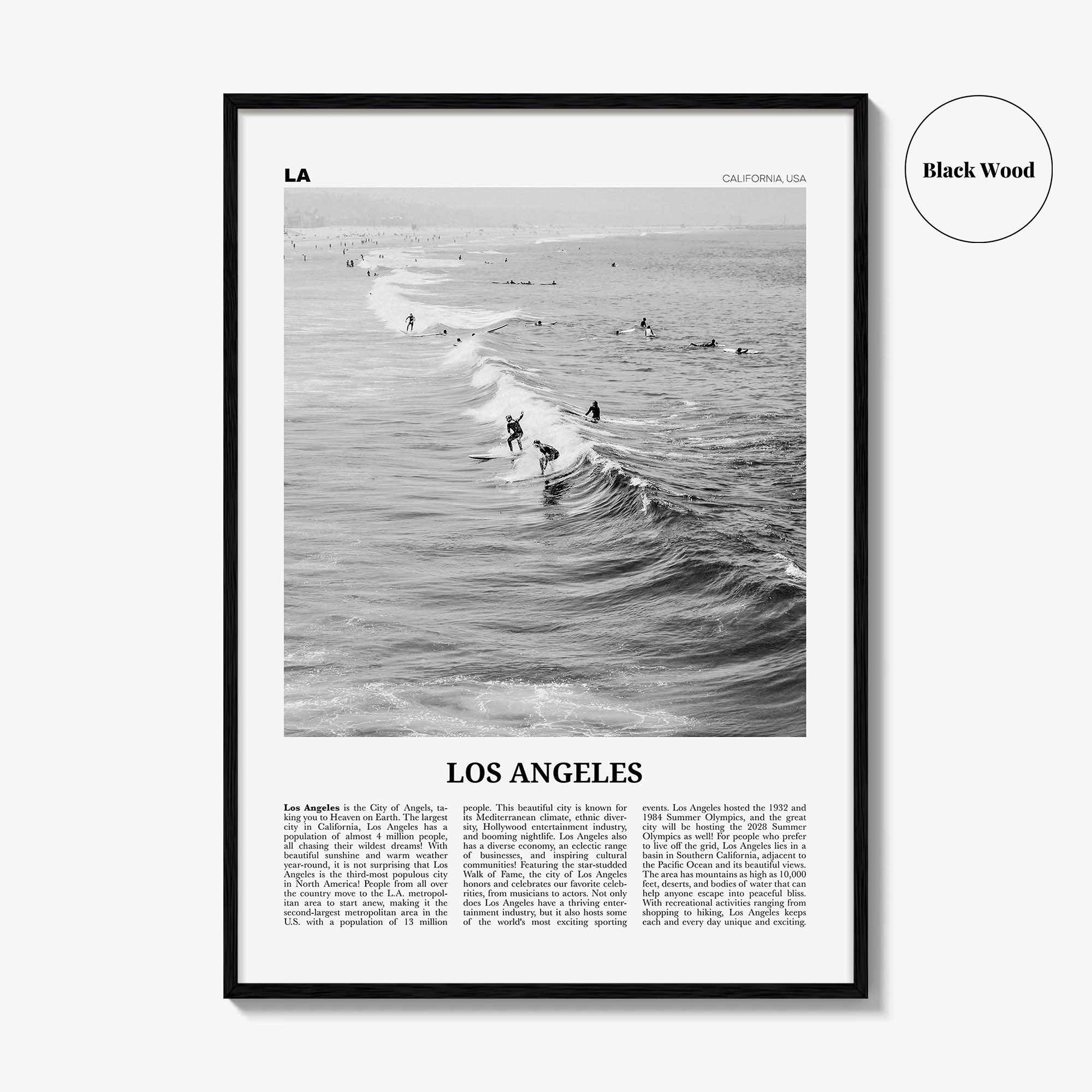 Los Angeles Print Black and White No 3, Los Angeles Wall Art, Los Angeles Poster, Los Angeles, LA, California, USA, United States