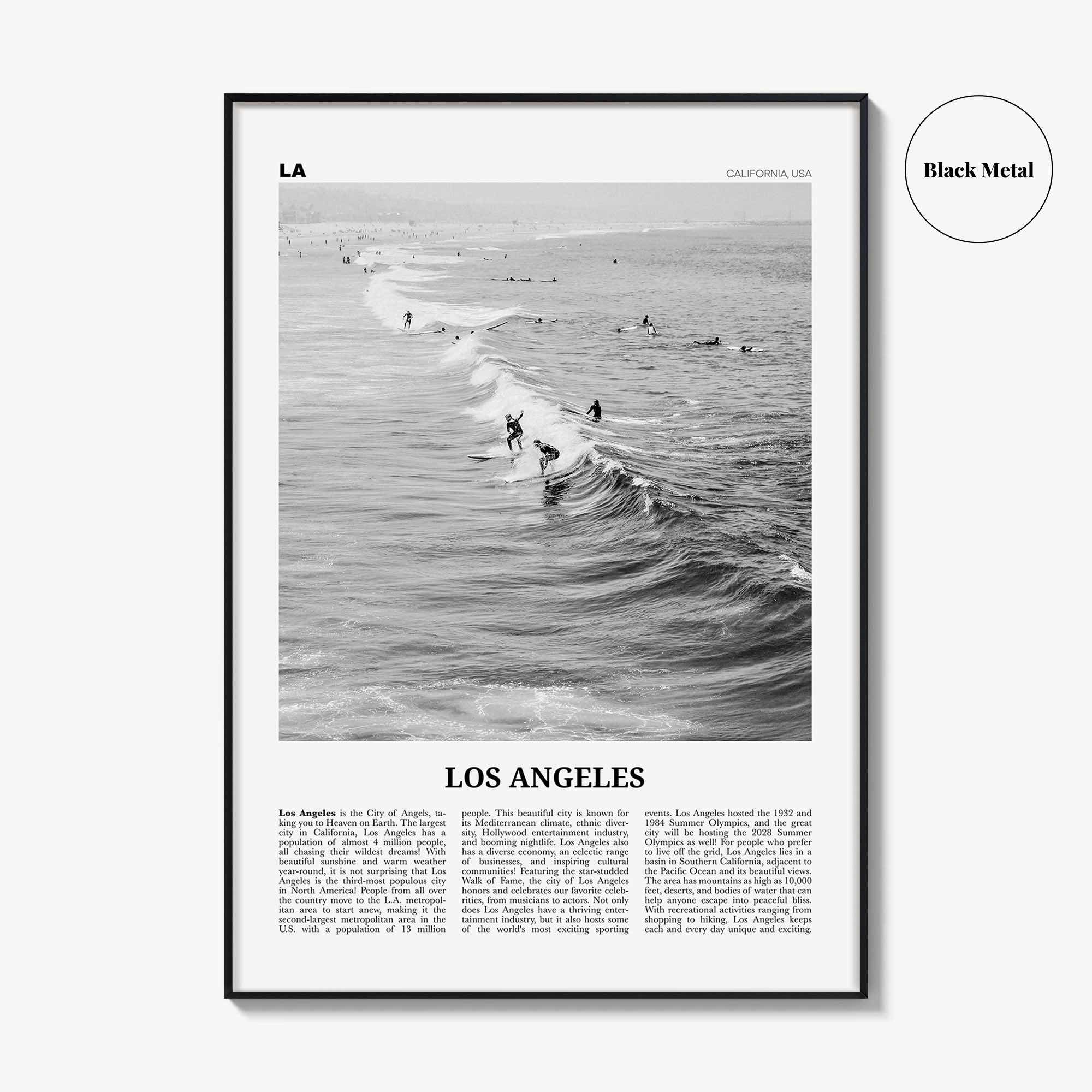 Los Angeles Print Black and White No 3, Los Angeles Wall Art, Los Angeles Poster, Los Angeles, LA, California, USA, United States