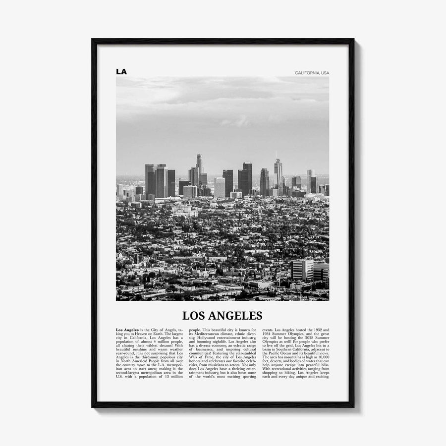 Los Angeles Print Black and White No 4, Los Angeles Wall Art, Los Angeles Poster, Los Angeles, LA, California, USA, United States