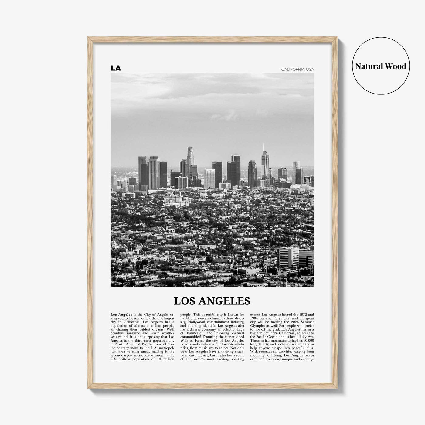 Los Angeles Print Black and White No 4, Los Angeles Wall Art, Los Angeles Poster, Los Angeles, LA, California, USA, United States