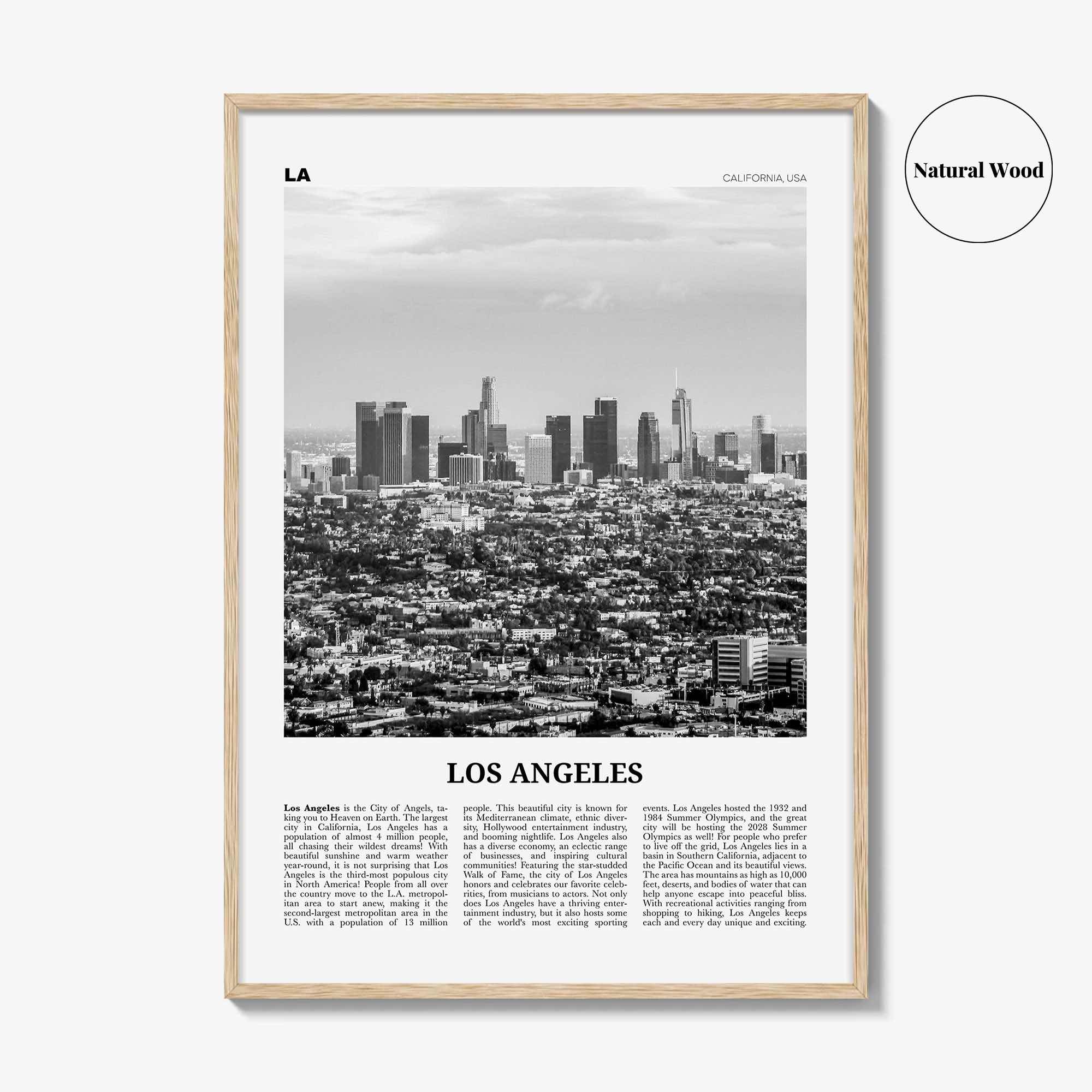 Los Angeles Print Black and White No 4, Los Angeles Wall Art, Los Angeles Poster, Los Angeles, LA, California, USA, United States