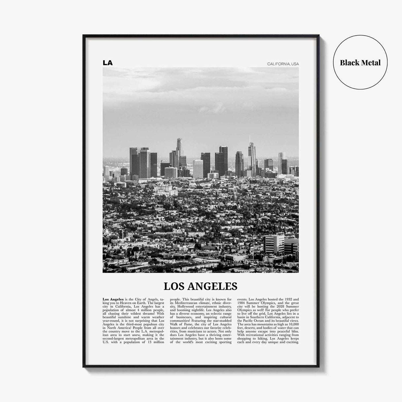 Los Angeles Print Black and White No 4, Los Angeles Wall Art, Los Angeles Poster, Los Angeles, LA, California, USA, United States