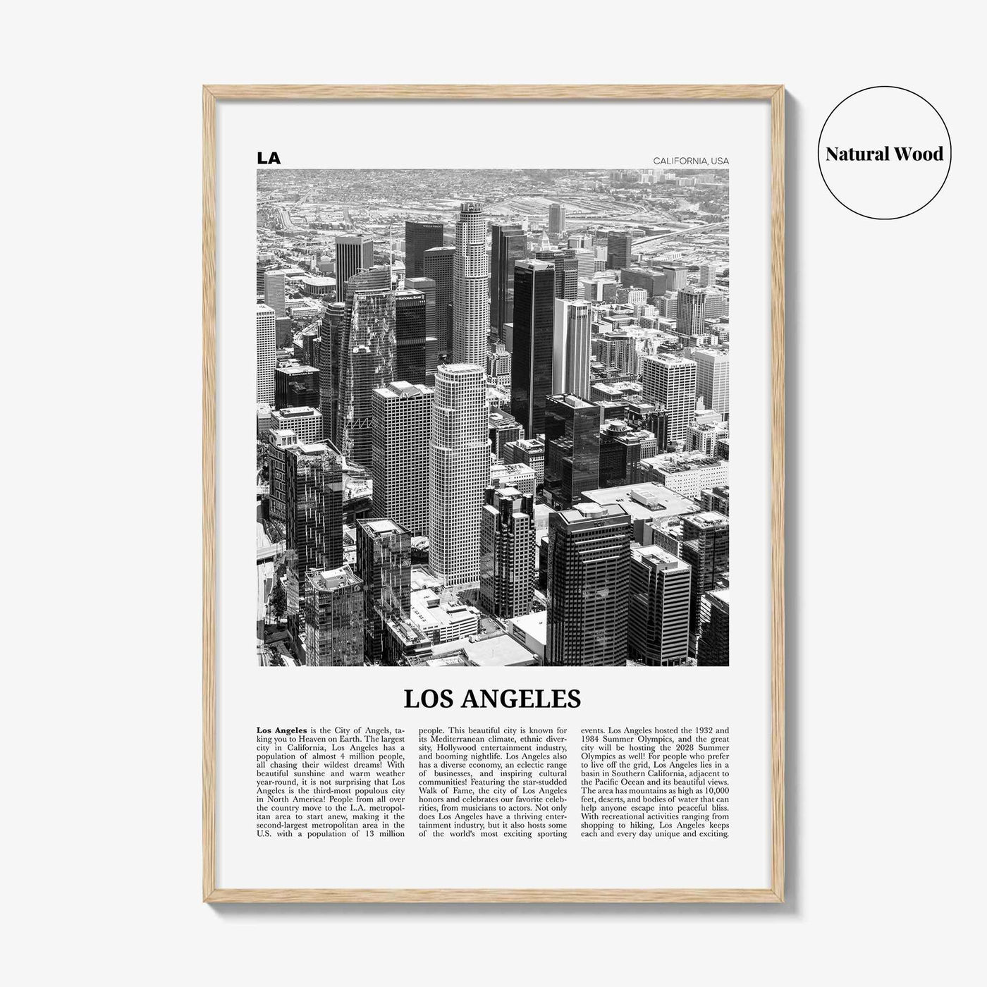 Los Angeles Print Black and White No 5, Los Angeles Wall Art, Los Angeles Poster, LA, California, USA, United States, North America