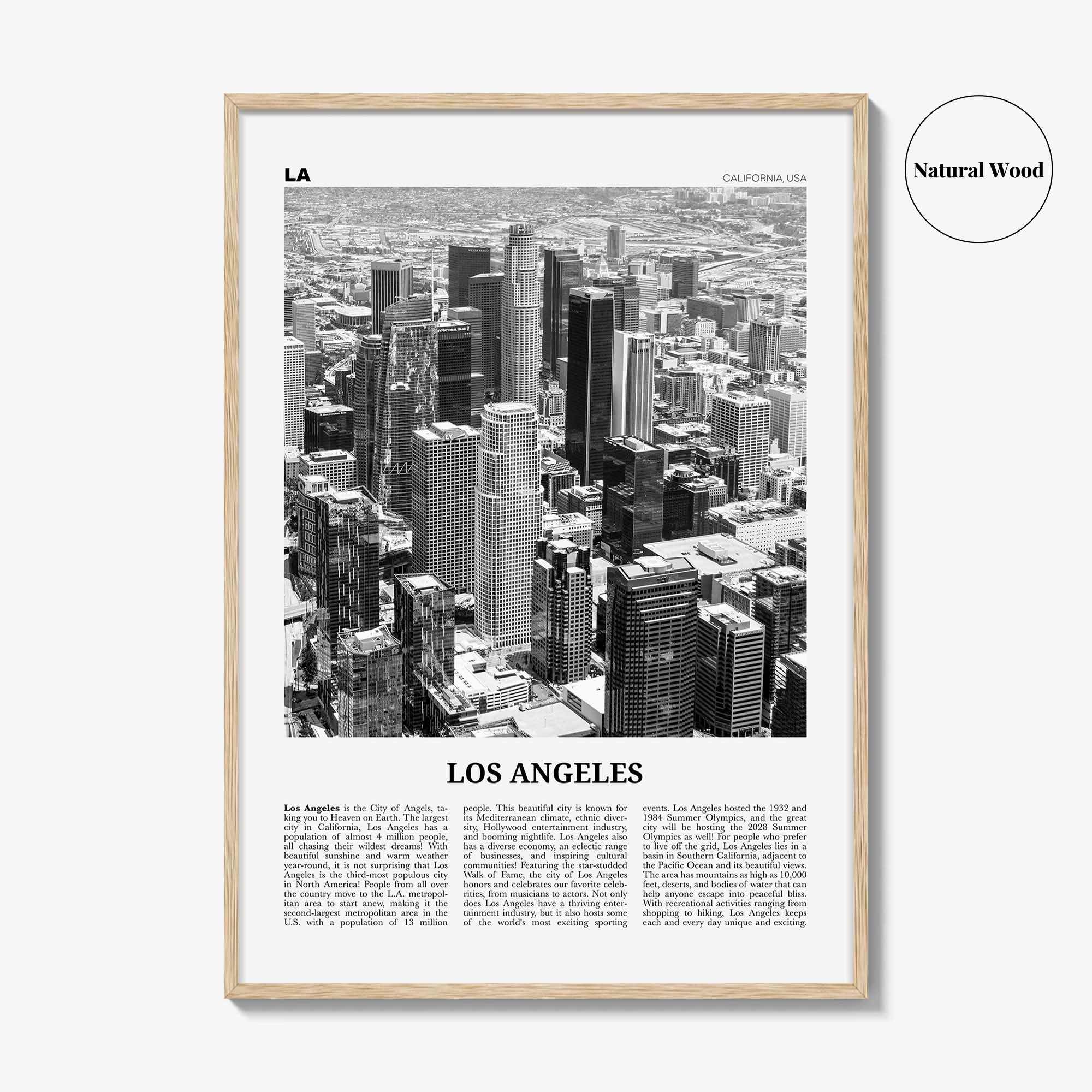 Los Angeles Print Black and White No 5, Los Angeles Wall Art, Los Angeles Poster, LA, California, USA, United States, North America