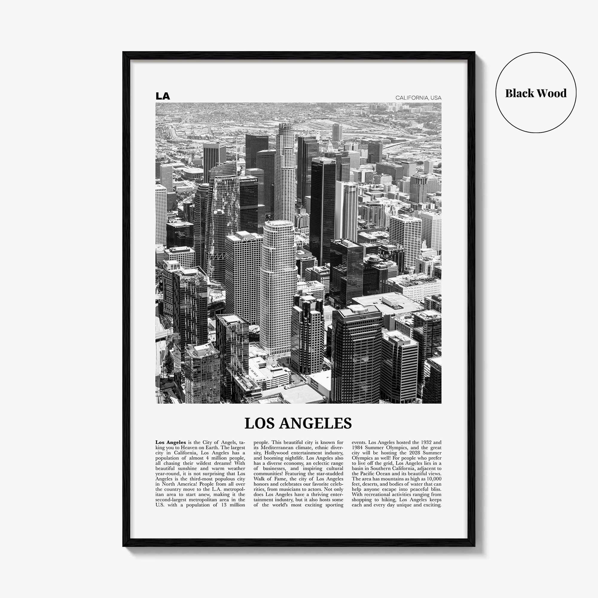 Los Angeles Print Black and White No 5, Los Angeles Wall Art, Los Angeles Poster, LA, California, USA, United States, North America