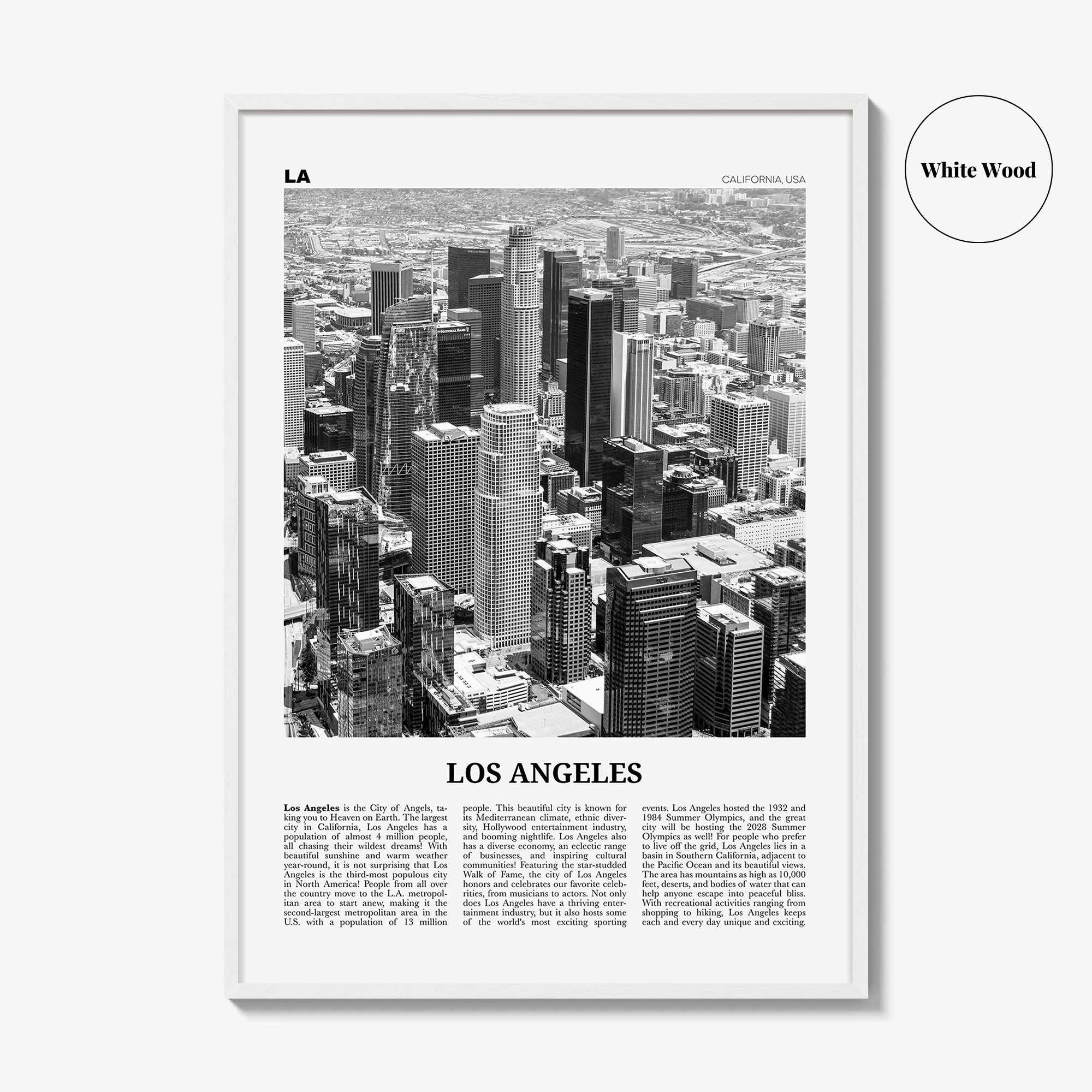 Los Angeles Print Black and White No 5, Los Angeles Wall Art, Los Angeles Poster, LA, California, USA, United States, North America